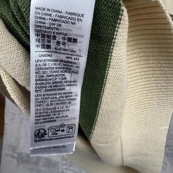 Levi’s Green Beige Striped Crewneck Sweater Men Size XXL Knit Relaxed Fit NWT - Picture 5 of 9